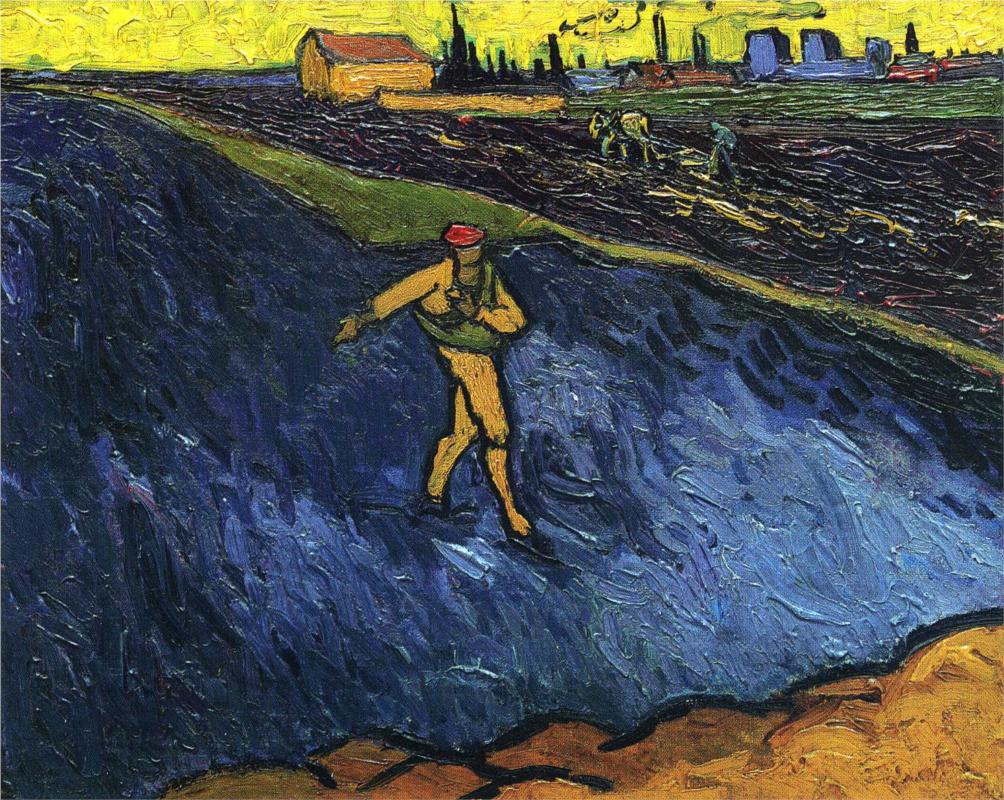 The Sower Outskirts of Arles in the Background - Van Gogh Painting On Canvas